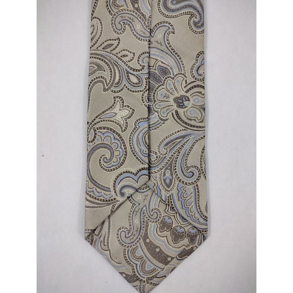 3x Pronto Uomo Men's Neckties ties All Silk Paisley geometric shapes squares - Picture 13 of 16